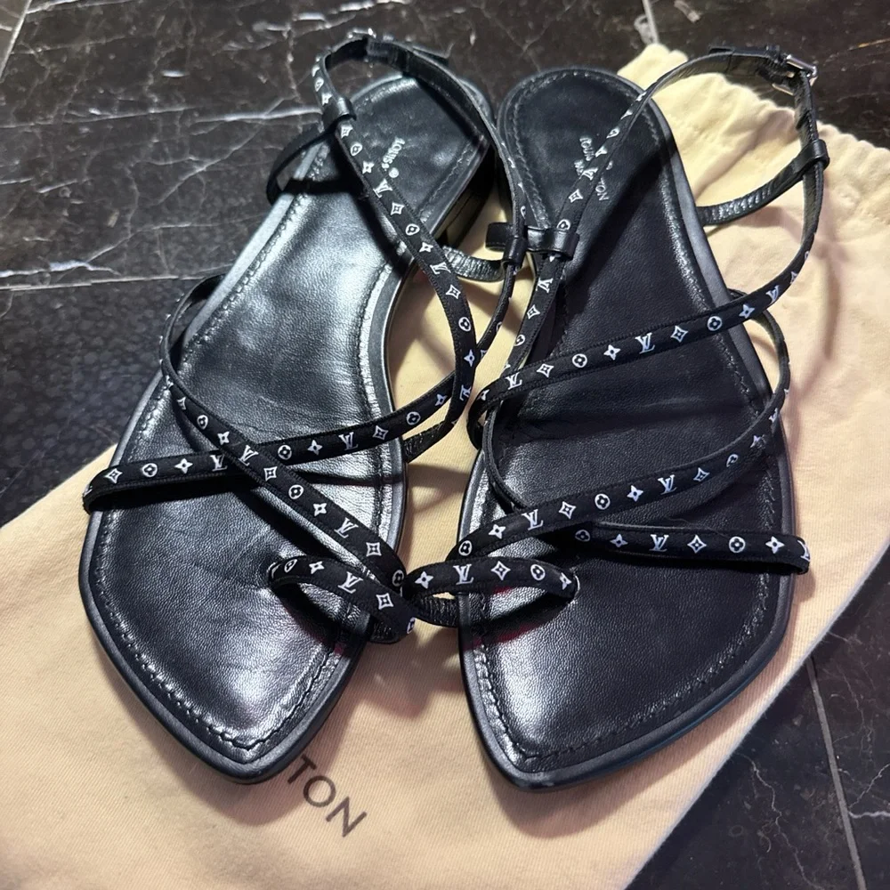 Size 41 Italian Louis Vuitton monogram slingback sandals - Picture 8 of 12